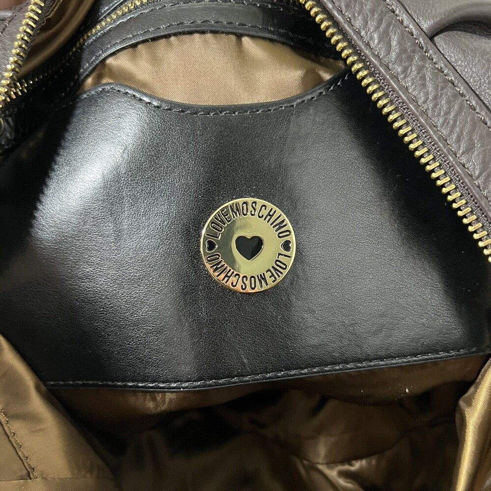 Love Moschino satchel handbag shoulder bag dark gray - Picture 11 of 12